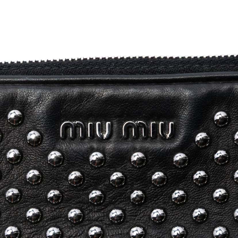 Miu Miu Studded Leather Double Zip Crossbody Black Leather Very good condition - Box View
