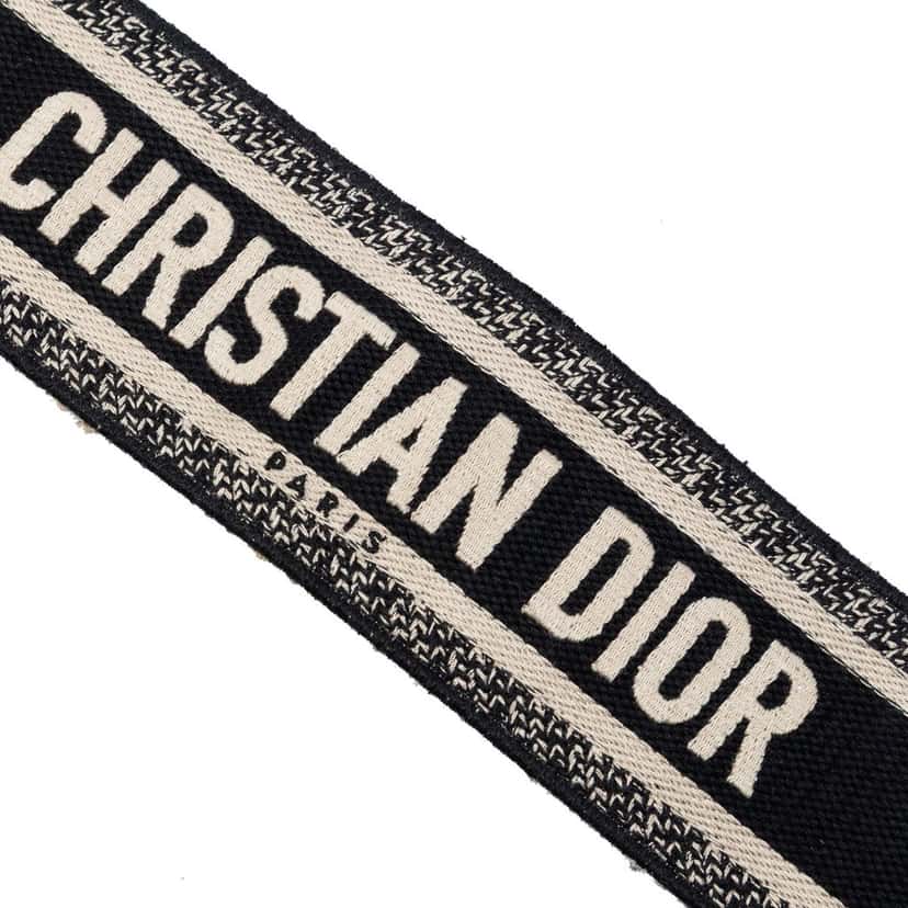 Dior Canvas Logo Embroidered Shoulder Strap Black Very good condition - Back View