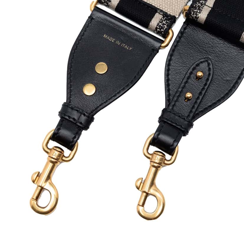 Dior Canvas Logo Embroidered Shoulder Strap Black Very good condition - Inside View