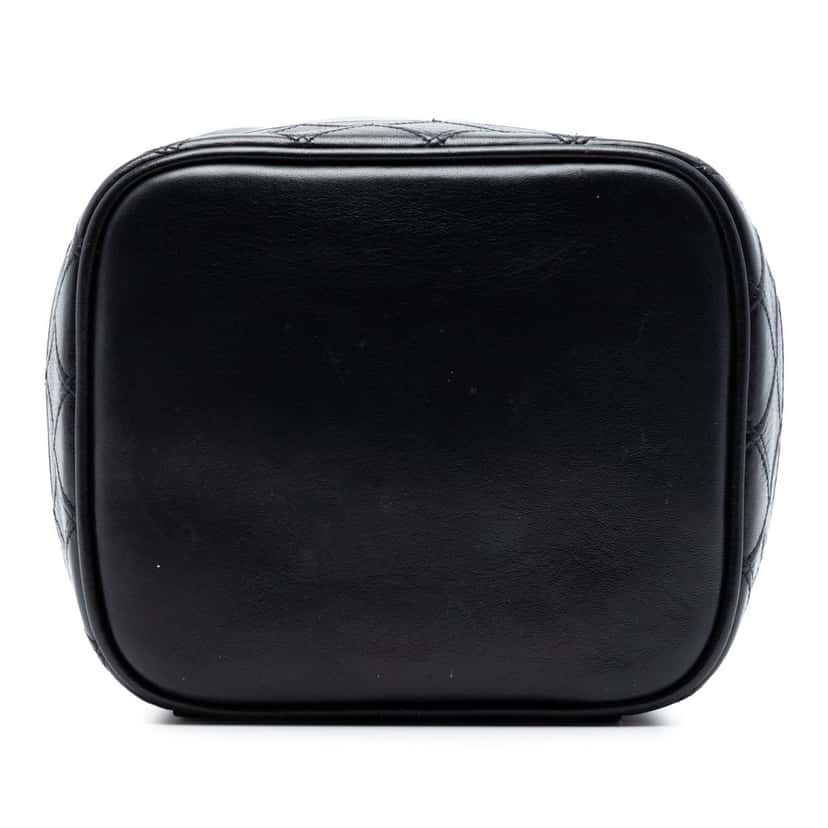 Chanel CC Lambskin Vanity Case Black Leather Very good condition - Inside View