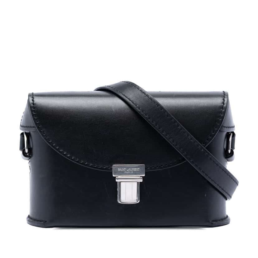 Saint Laurent Leather Tuc Box Crossbody Black Leather Very good condition - Front View