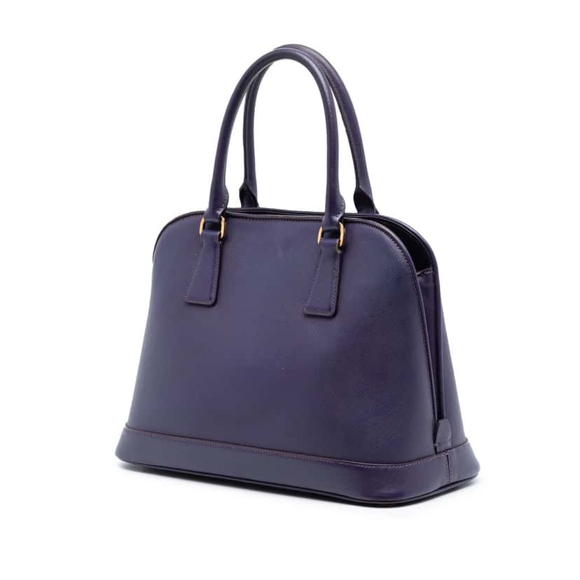 Prada Medium Saffiano Lux Open Promenade Satchel Purple Leather Very good condition - Back View