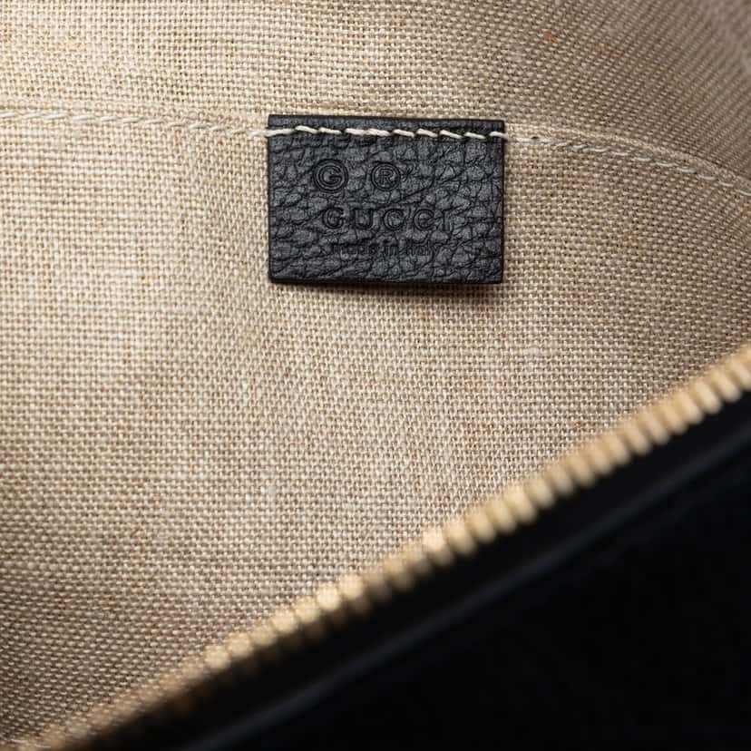 Gucci Calfskin Bamboo Tassel Clutch Black Leather Very good condition - Box View