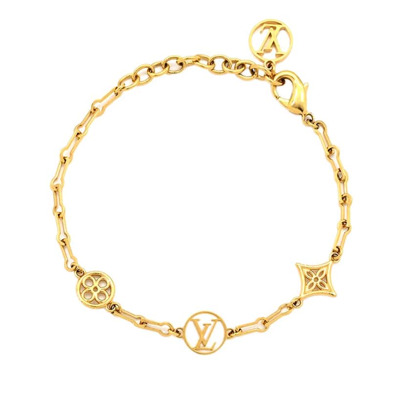 Louis Vuitton Gold Plated Monogram Forever Young Bracelet Gold Metal Very good condition - Back View
