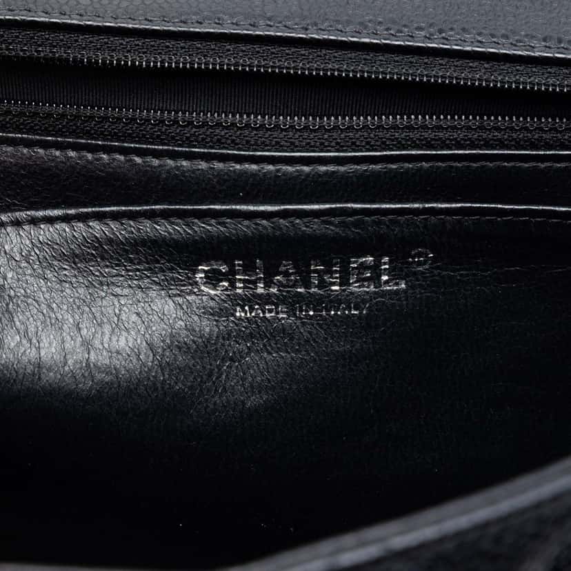 Chanel Jumbo Classic Caviar Single Flap Black Leather Very good condition - Box View
