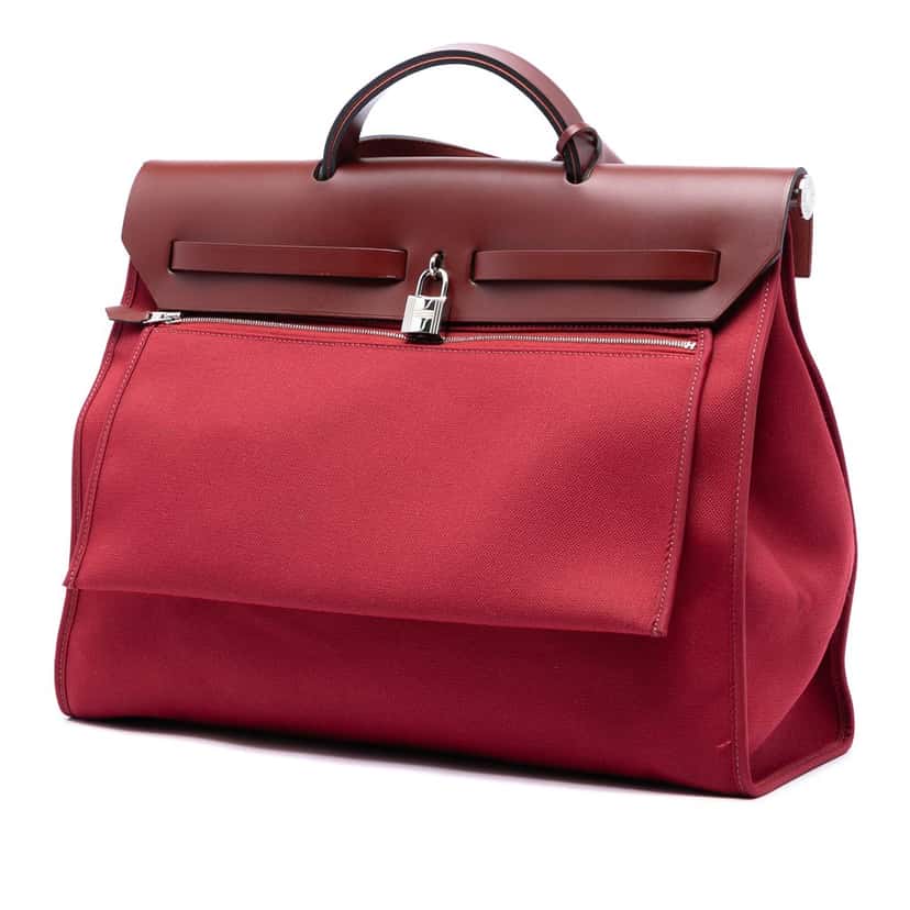 Hermès Toile Herbag Zip 39 Red Very good condition - Back View