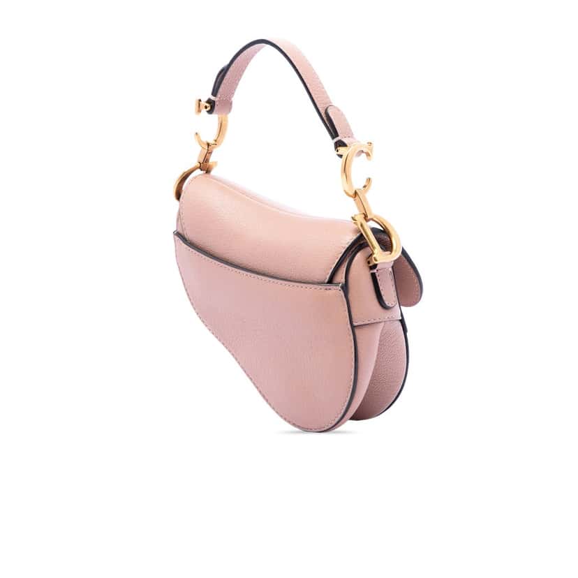 Dior Micro Goatskin Saddle Bag Brown Leather Very good condition - Back View