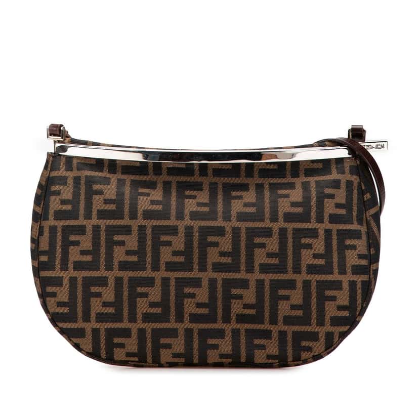 Fendi Zucca Canvas Shoulder Bag Brown Very good condition - Front View