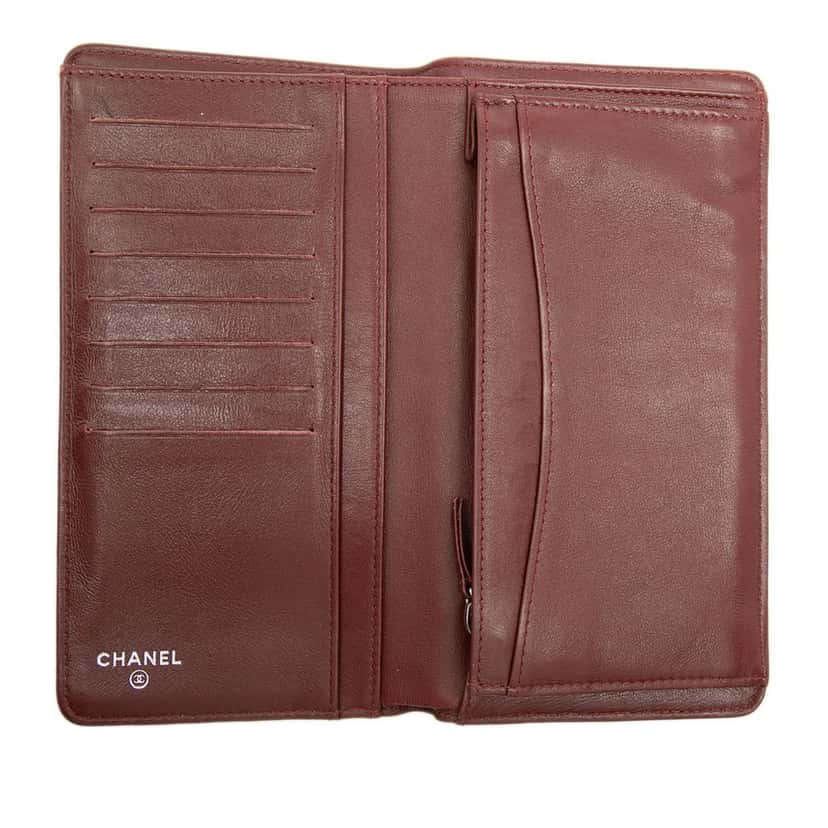 Chanel CC Quilted Caviar Yen Long Wallet Black Leather Very good condition - Model View