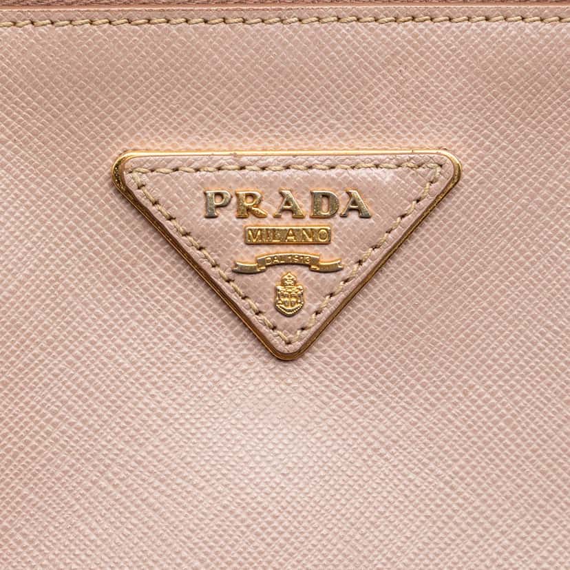 Prada Medium Saffiano Lux Galleria Double Zip Tote Brown Leather Very good condition - Box View