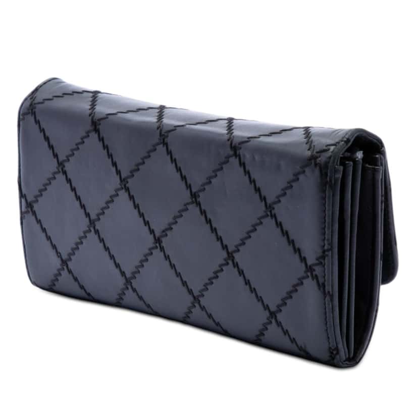 Chanel CC Quilted Calfskin Ultra Stitch Wallet On Chain Black Leather Very good condition - Back View