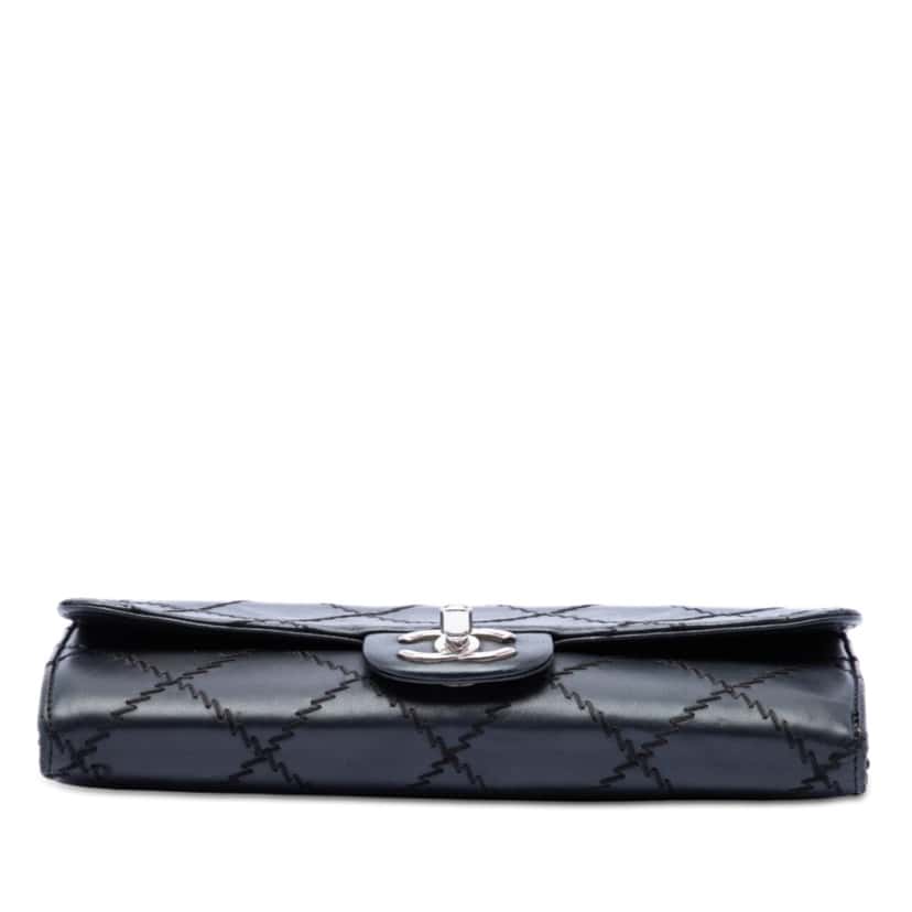 Chanel CC Quilted Calfskin Ultra Stitch Wallet On Chain Black Leather Very good condition - Inside View