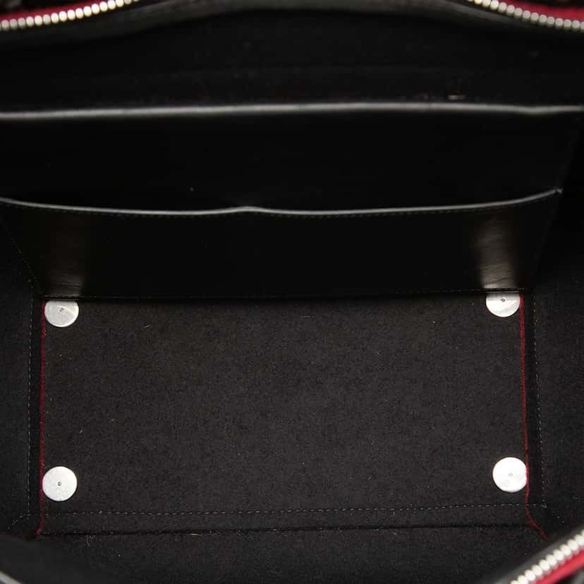 Celine Mini Felt and Calfskin Belt Satchel Red Very good condition - Model View
