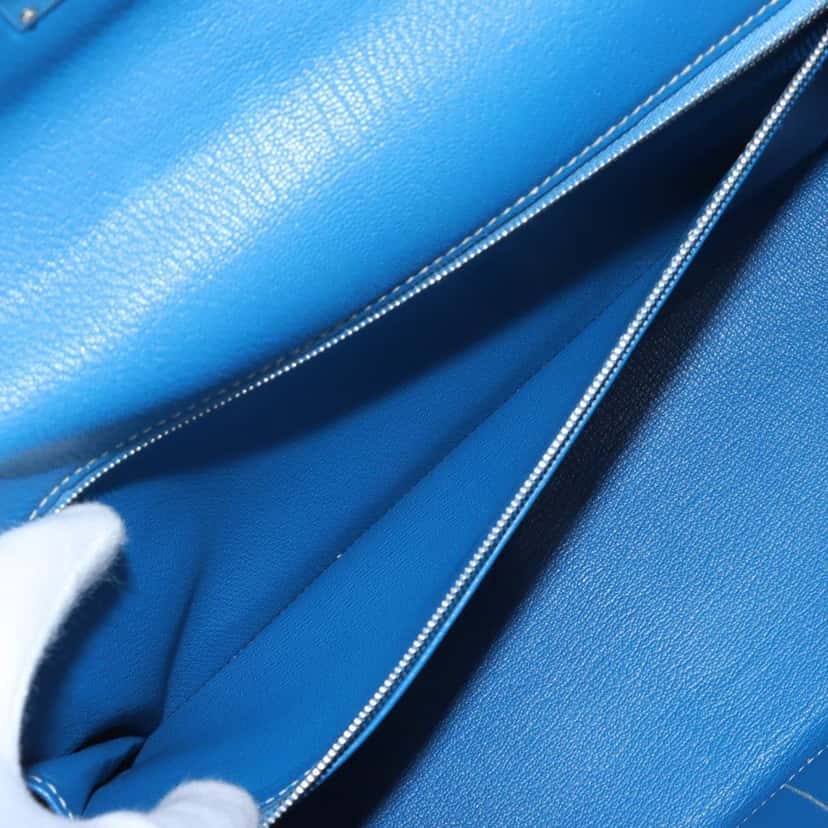 Hermès Epsom Candy Verso Kelly II Retourne 32 Blue Leather Very good condition - Model View