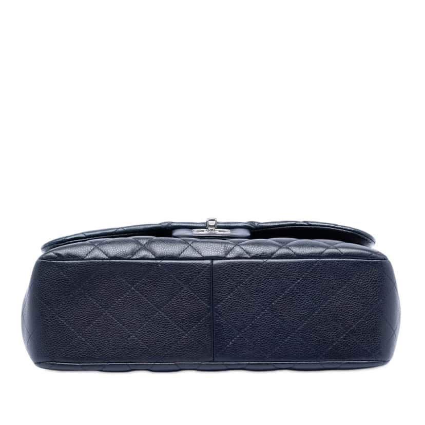 Chanel Jumbo Classic Caviar Double Flap Blue Leather Very good condition - Inside View