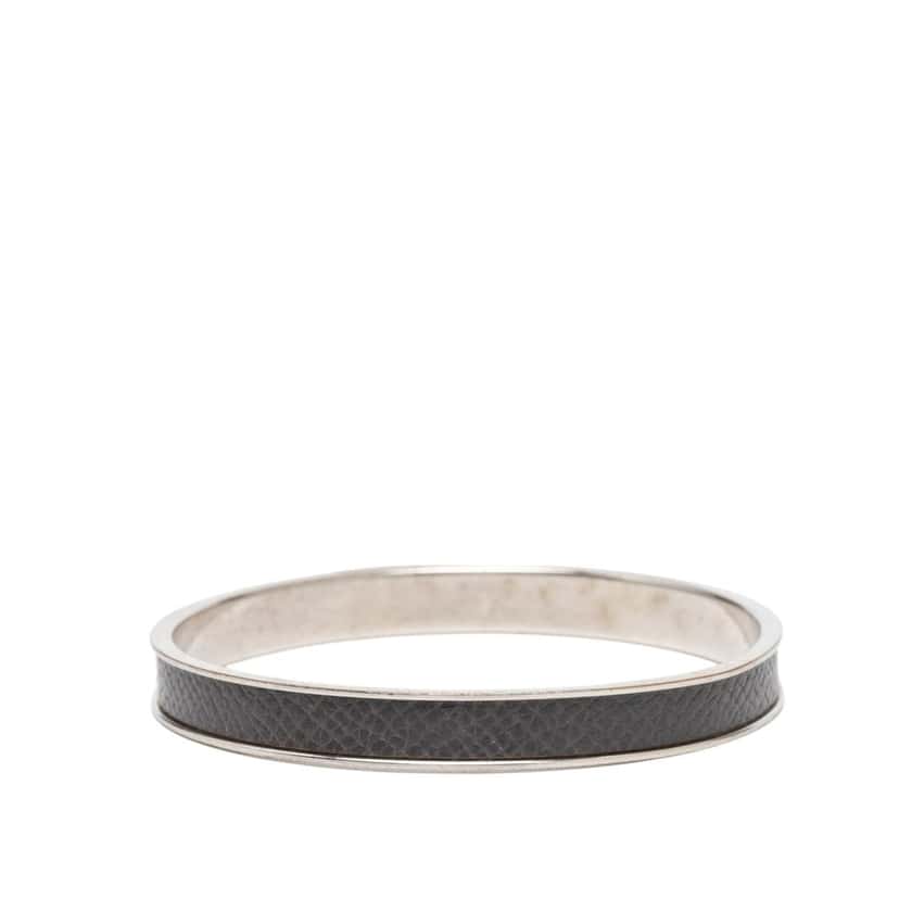Hermès Epsom and Palladium Plated Kelly Cadena Lock Bangle Bracelet Other Metal Very good condition - Inside View