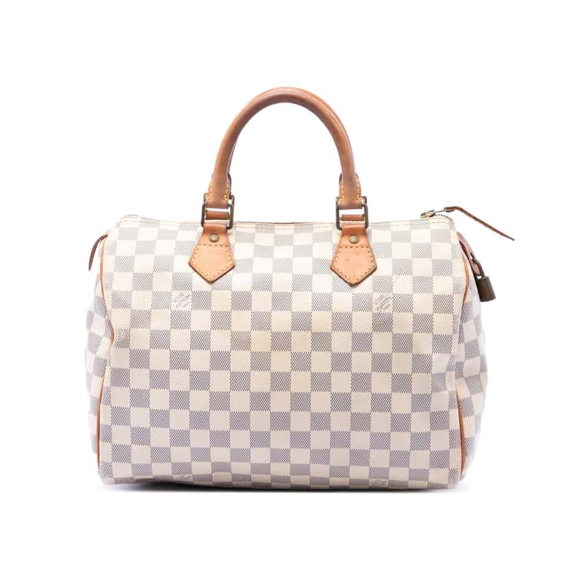 Louis Vuitton Damier Azur Speedy 30 White Good condition - Front View