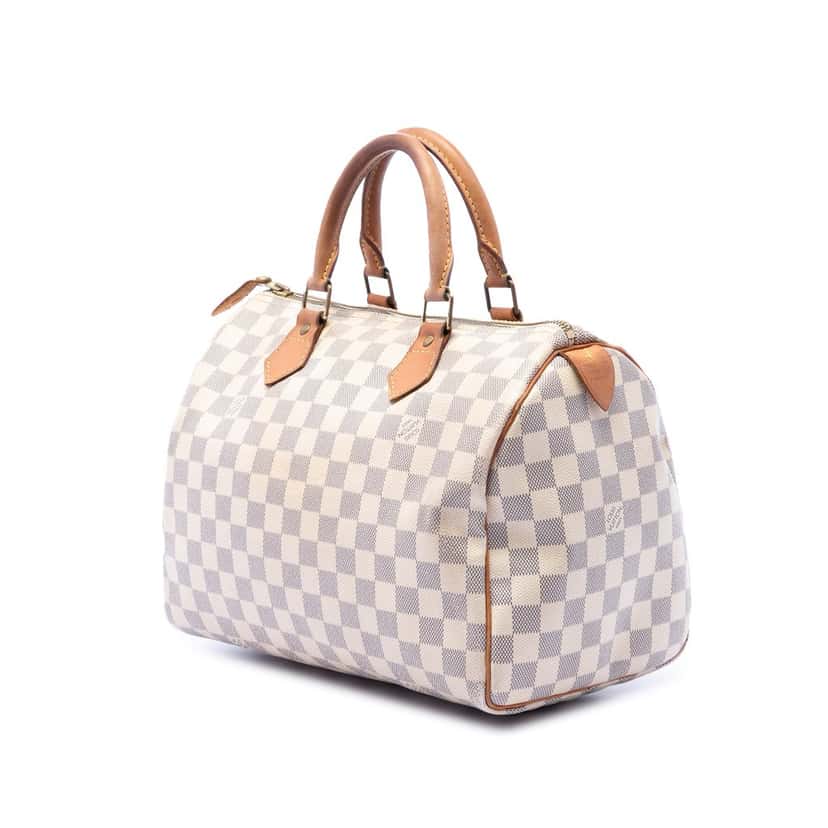 Louis Vuitton Damier Azur Speedy 30 White Good condition - Back View