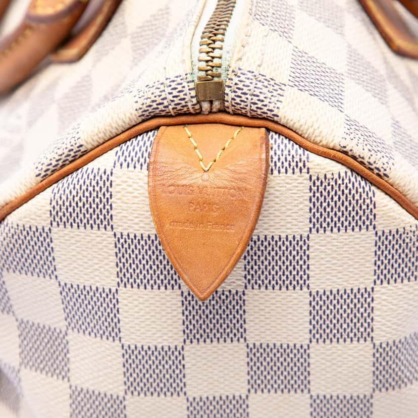 Louis Vuitton Damier Azur Speedy 30 White Good condition - Box View