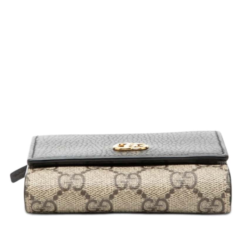 Gucci Bicolor GG Marmont Calfskin and GG Supreme Wallet Beige Very good condition - Inside View