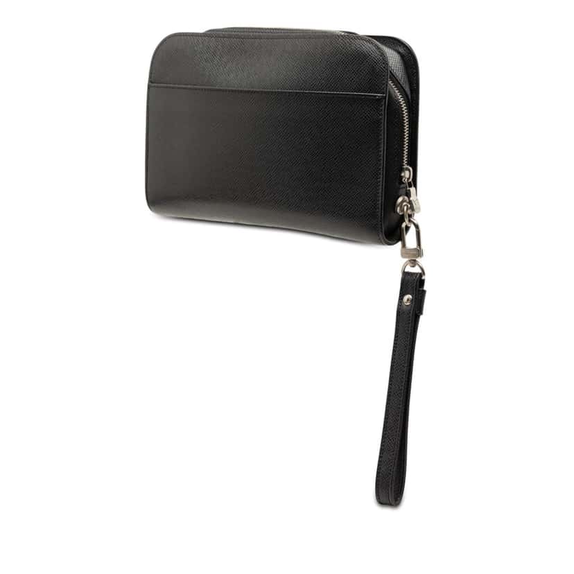 Louis Vuitton Taiga Pochette Baikal Black Leather Very good condition - Back View