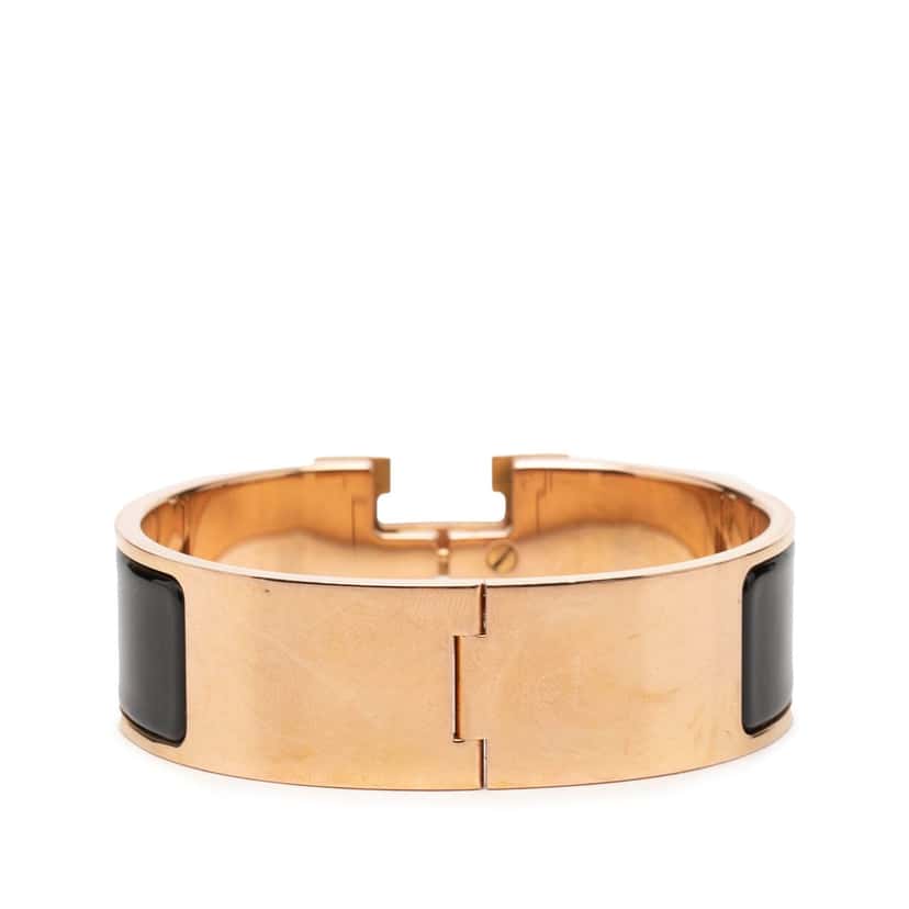 Hermès Wide Enamel Clic Clac H Bracelet GM Black Very good condition - Inside View