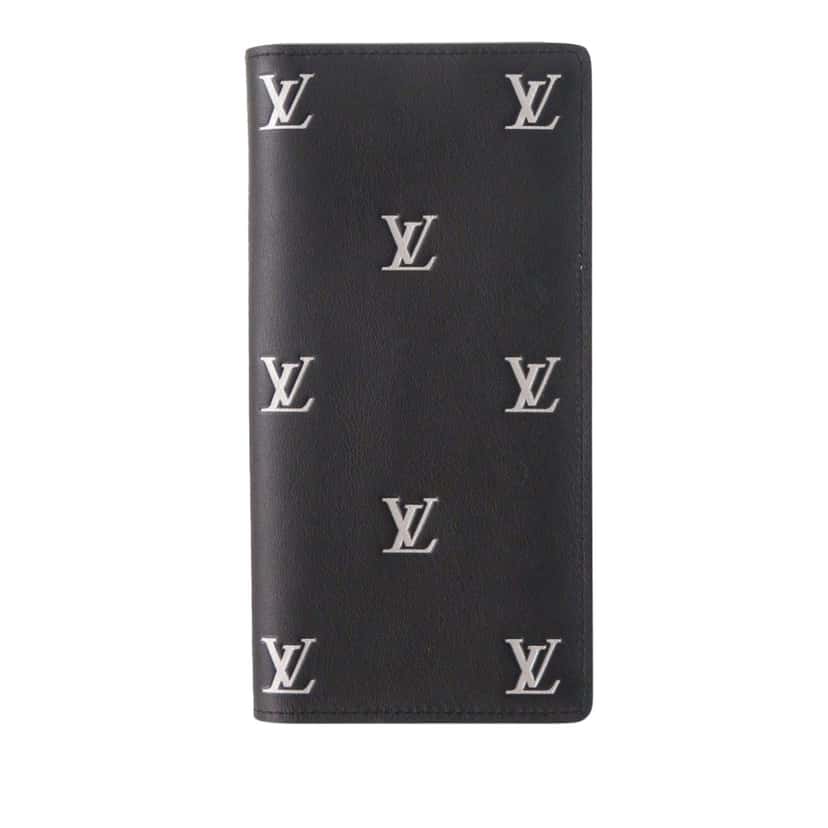 Louis Vuitton Blason Calfskin Monogram Brazza Bifold Long Wallet Black Leather Very good condition - Front View