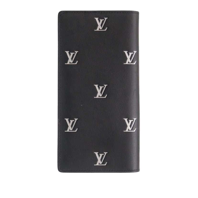 Louis Vuitton Blason Calfskin Monogram Brazza Bifold Long Wallet Black Leather Very good condition - Back View