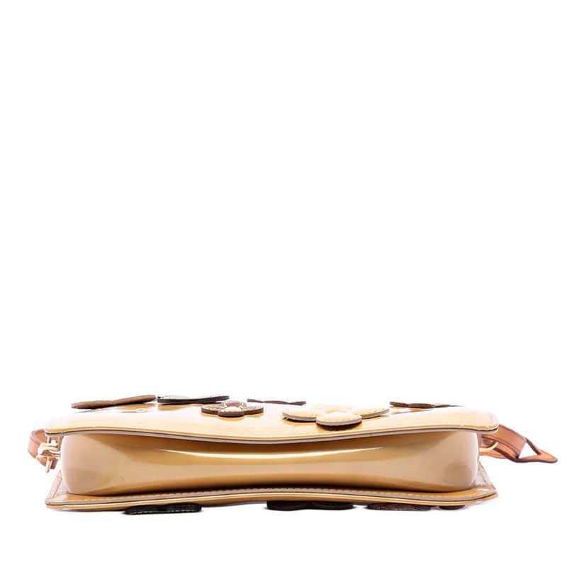 Louis Vuitton Monogram Vernis Pochette Lexington Fleurs Yellow Leather Very good condition - Inside View