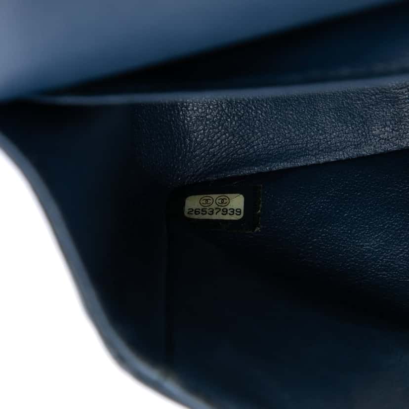 Chanel Small Classic Lambskin Double Flap Blue Leather Very good condition - Box View