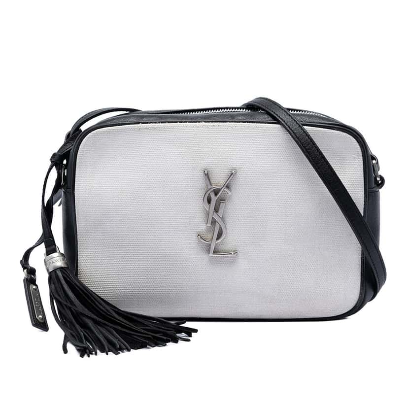 Saint Laurent Canvas Monogram Lou Camera Bag White Very good condition - Front View