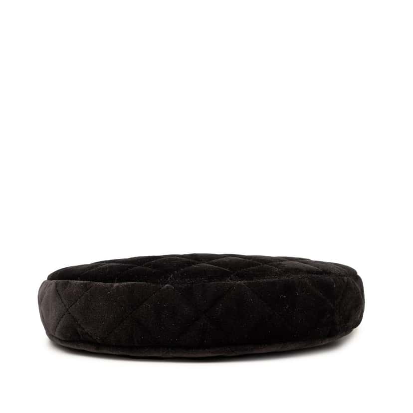 Chanel CC Quilted Velour Half Moon Chain Crossbody Black Very good condition - Inside View