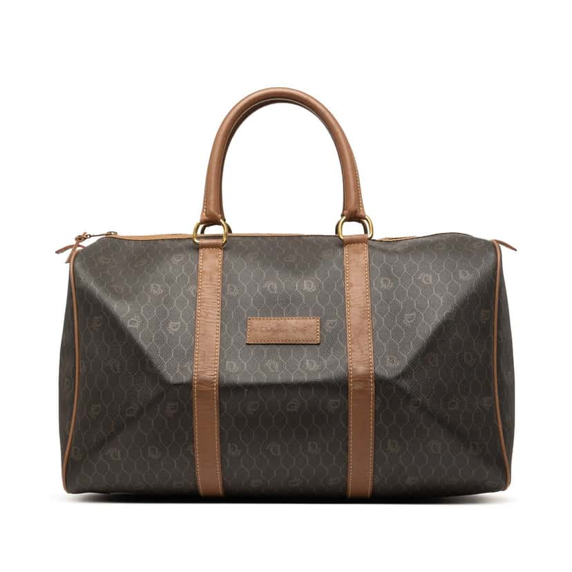 Dior Honeycomb Coated Canvas Travel Bag Black Good condition - Front View