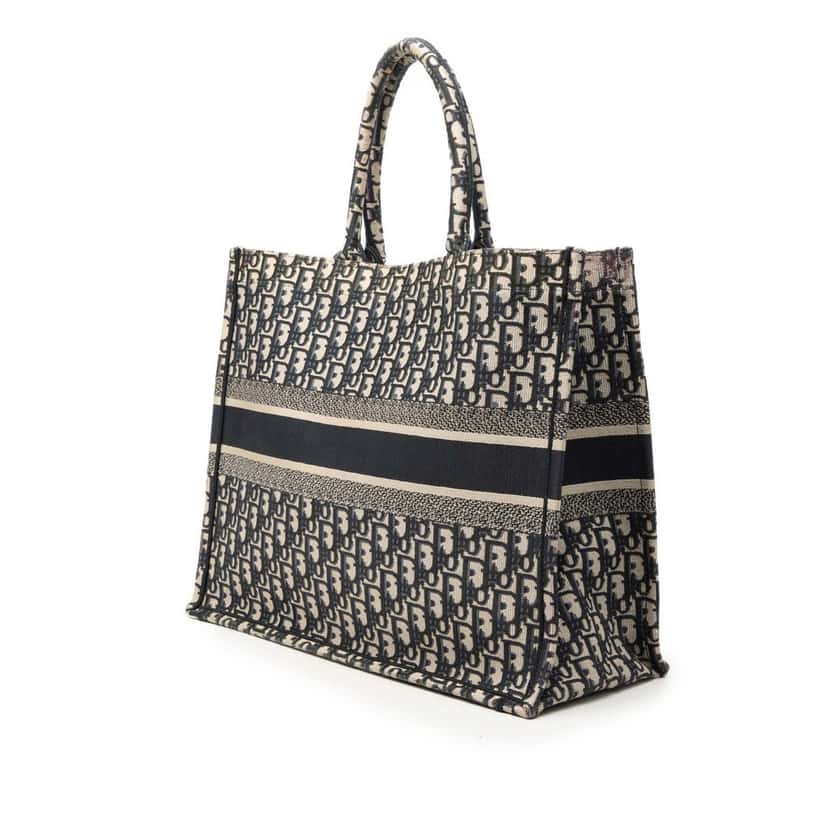 Dior Large Oblique Embroidered Canvas Book Tote Blue Never worn, with tag - Back View