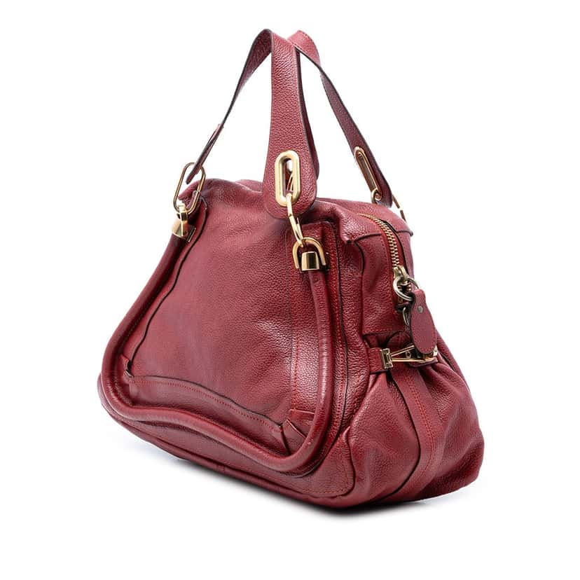 Chloé Medium Leather Paraty Satchel Red Leather Very good condition - Back View