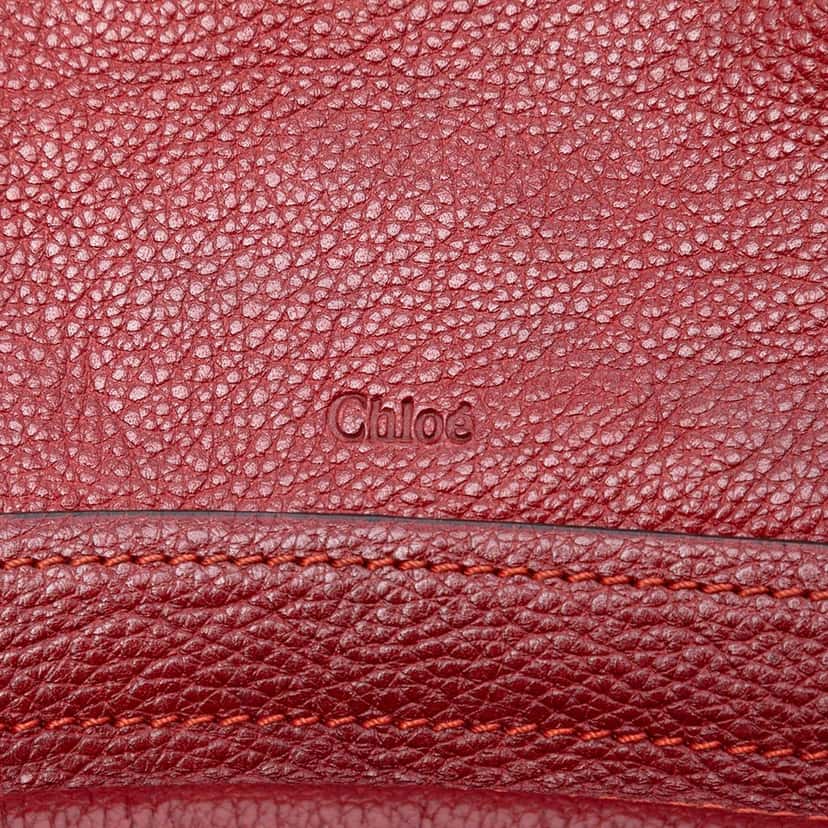 Chloé Medium Leather Paraty Satchel Red Leather Very good condition - Box View
