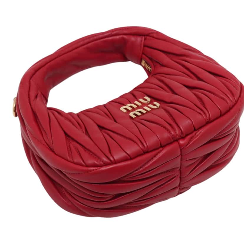Miu Miu Mini Matelasse Nappa Wander Hobo Red Leather Very good condition - Inside View