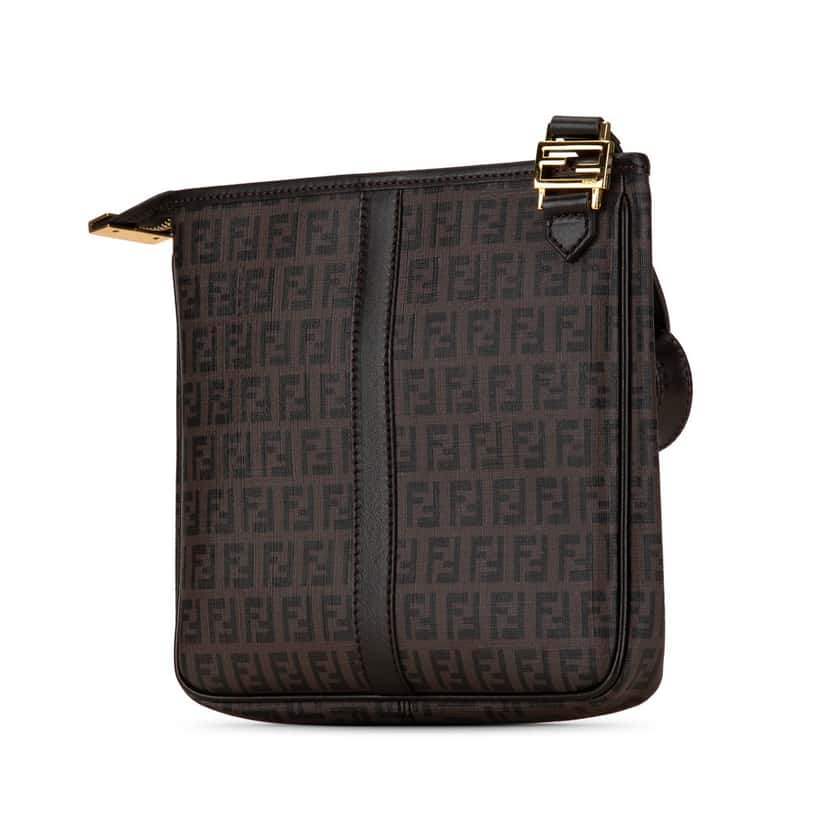 Fendi Zucchino Spalmati Crossbody Brown Very good condition - Back View