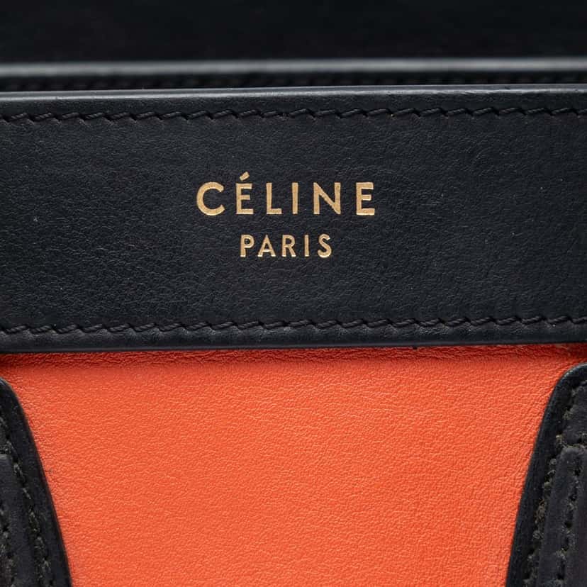 Celine Nano Tricolor Leather Luggage Tote Orange Leather Very good condition - Box View