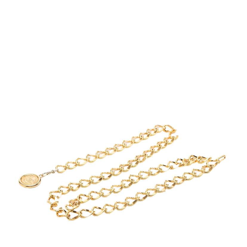 Chanel Gold Plated CC Medallion 31 Rue Cambon Paris Chain Link Belt Gold Metal Very good condition - Model View