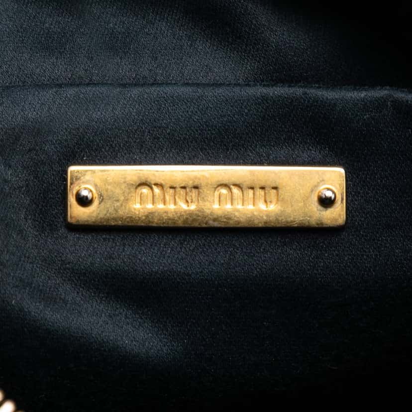 Miu Miu Matelasse Nappa Lux Charm Shoulder Bag Black Leather Very good condition - Box View