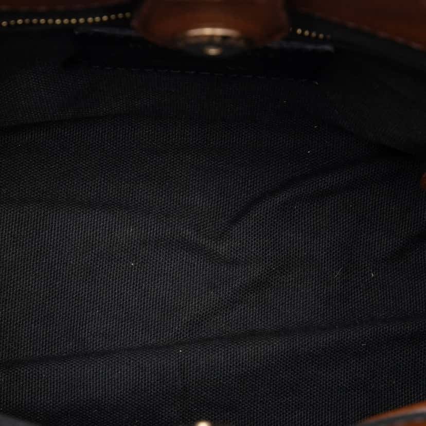 Burberry Small Grainy Calfskin and House Check Banner Satchel Brown Leather Very good condition - Model View