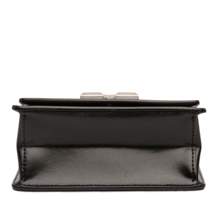 Off-White Glazed Calfskin Cash Inside Jitney 0.7 Bag Black Leather Very good condition - Inside View