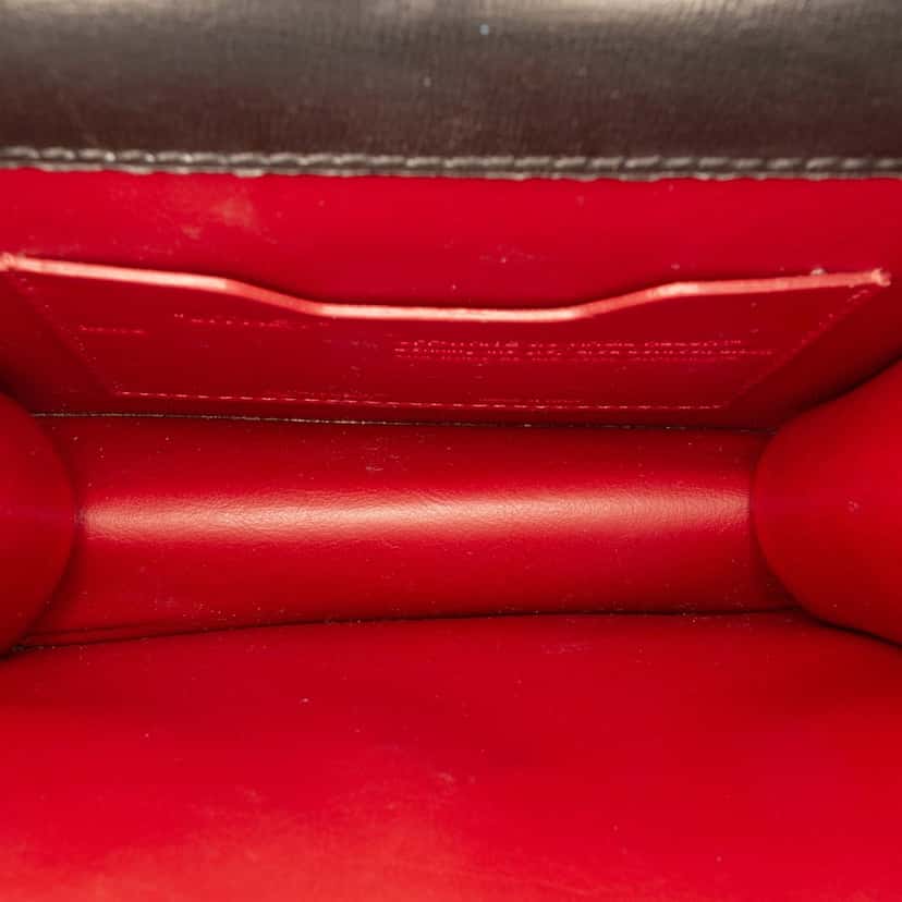 Off-White Glazed Calfskin Cash Inside Jitney 0.7 Bag Black Leather Very good condition - Model View