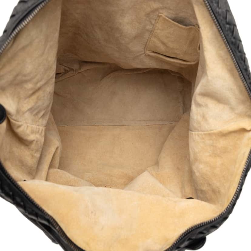 Bottega Veneta Intrecciato Trimmed Cervo Tote Black Leather Very good condition - Model View