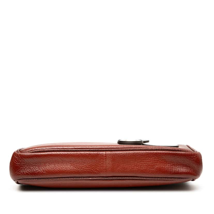 Bottega Veneta Nappa Mirror Lens Clutch Brown Leather Good condition - Inside View
