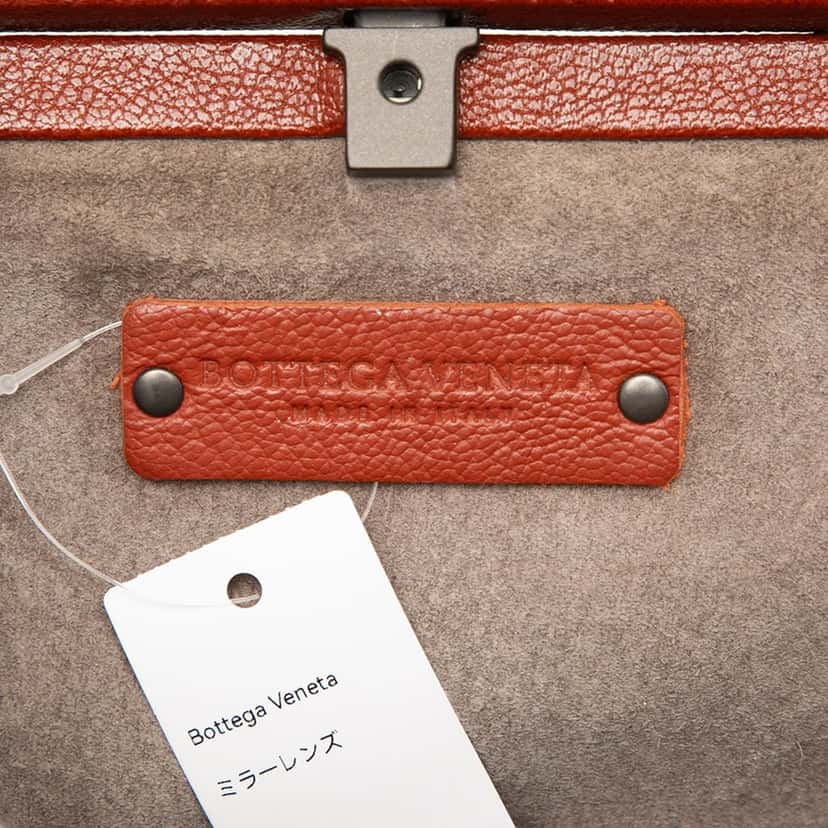 Bottega Veneta Nappa Mirror Lens Clutch Brown Leather Good condition - Box View
