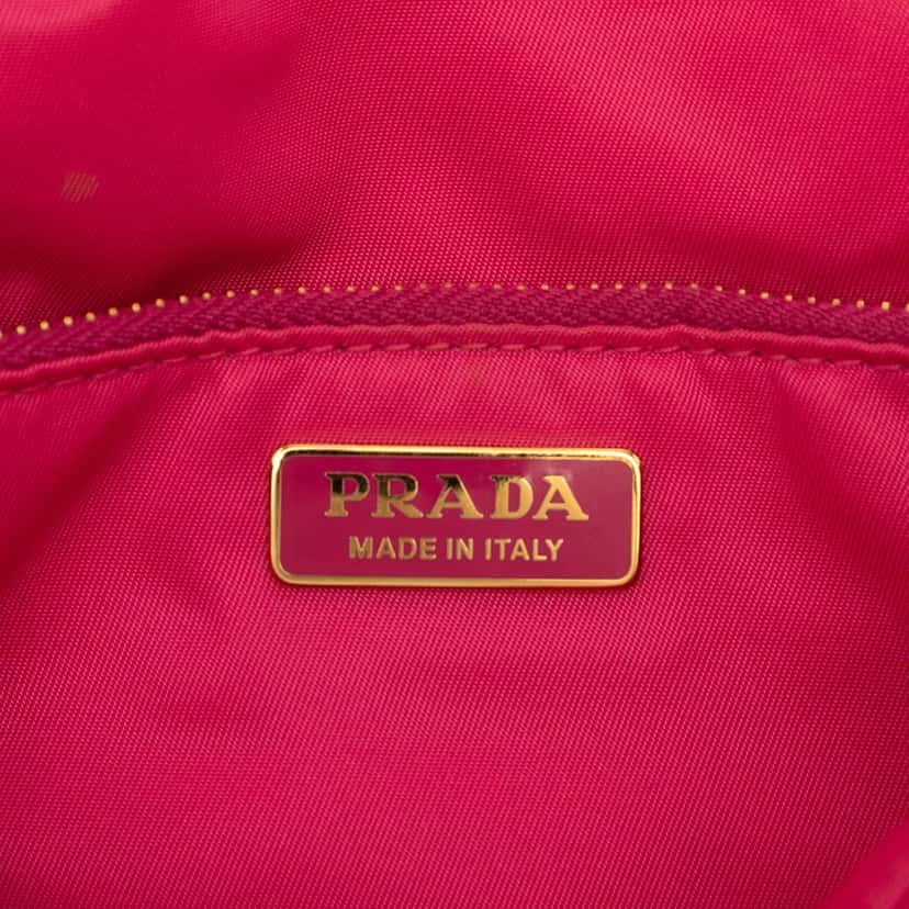 Prada Tessuto Chain Flap Crossbody Pink Very good condition - Box View