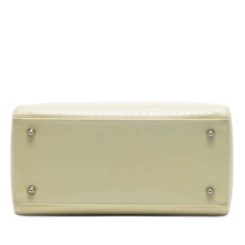Dior Medium Patent Microcannage Lady Dior White Leather Very good condition - Inside View