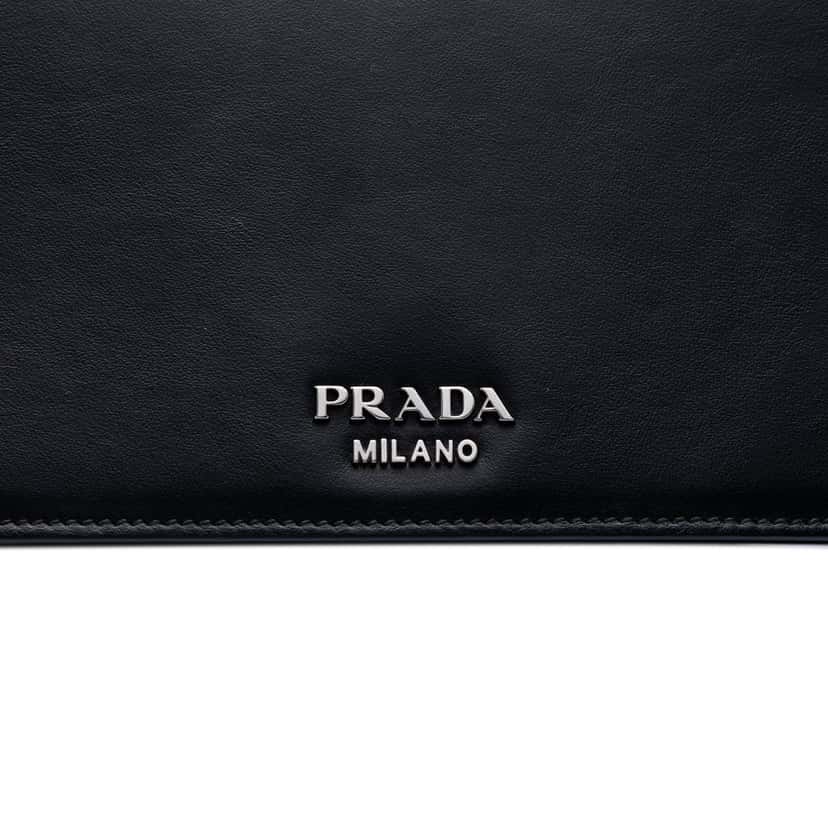 Prada Saffiano Trimmed City Calf Racing Logo Elektra Crossbody Black Leather Very good condition - Box View